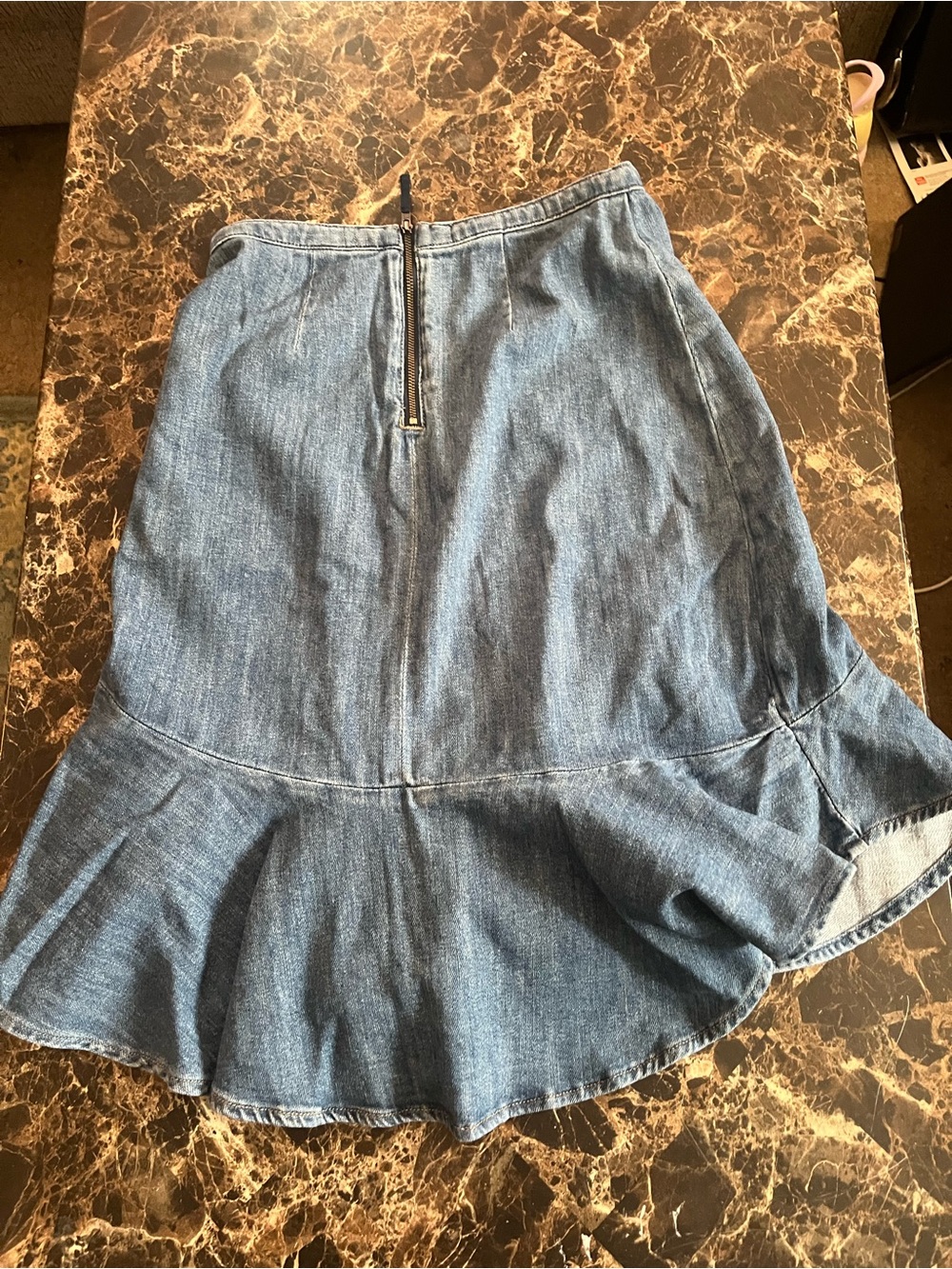 Anthropologie Pilcro Denim Ruffle Hem Women's Skirt - Blue size 0